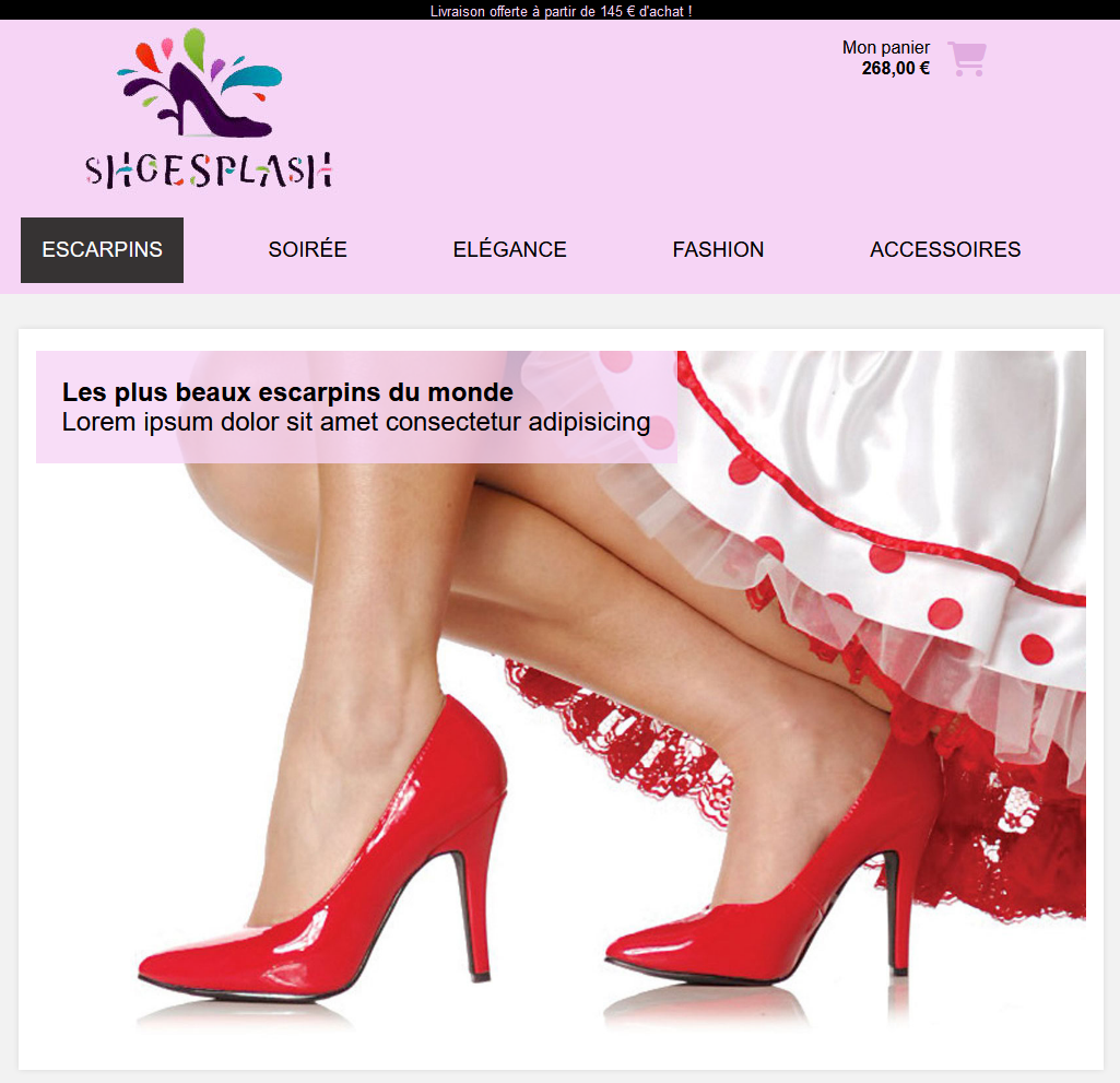 site web 'Shoe Splash'
