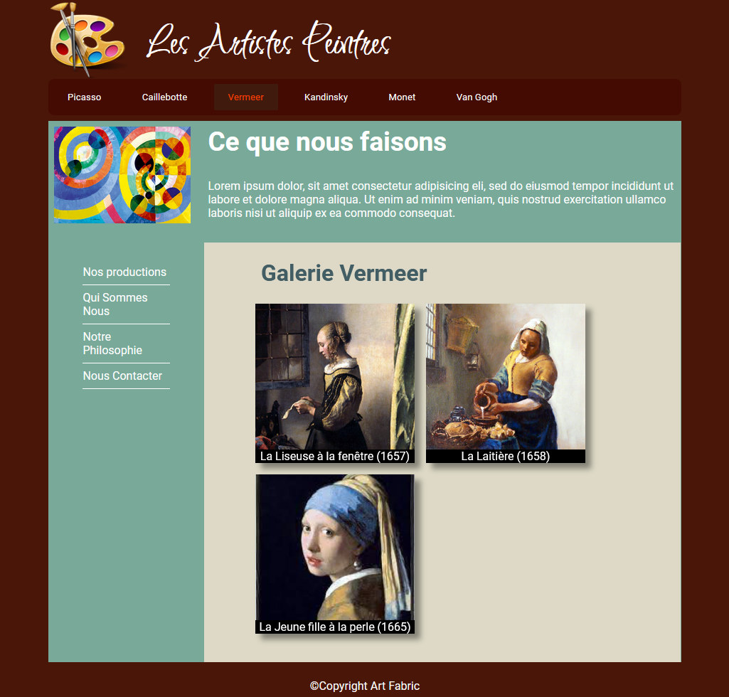 site web 'Les Artistes Peintres'